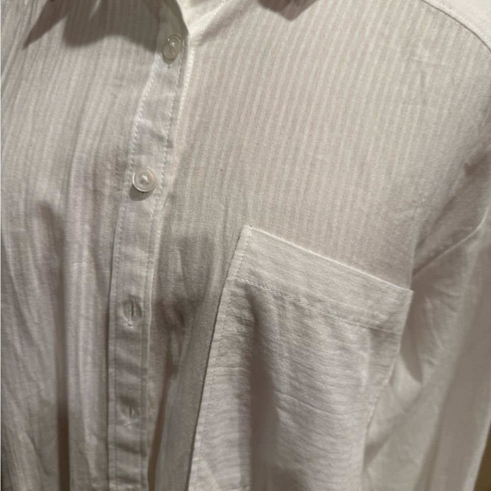NWT Maeve Long Sheerish White Blouse - Picture 3 of 4